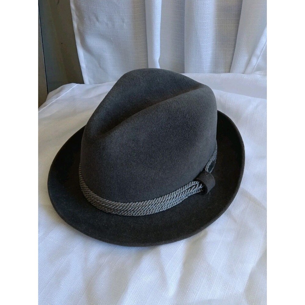 Vtg Dobbs Fifth Avenue Fedora Hat Hunter MT Citadel Charcoal Gray Wool Size 7